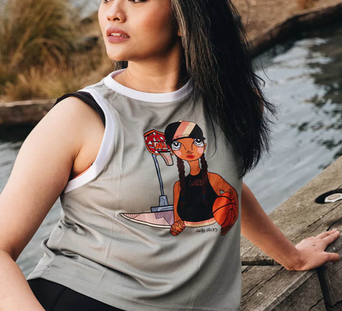 Exclusive Edition Aesthetic Basketball Tank in Grey