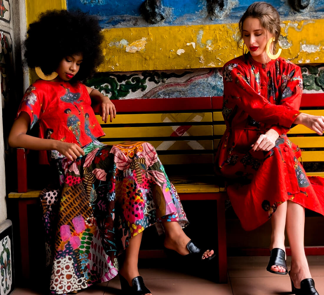 Afro Chintz - Lady Shani - A-Line Flare Skirt with Pockets – a.nty